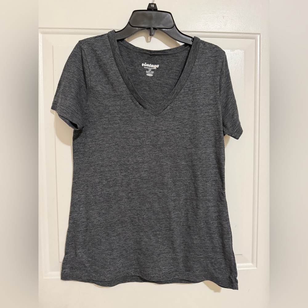 Old Navy Women's Short Sleeve V‑Neck Tee - Dark Gray